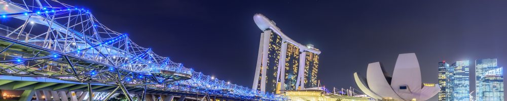 Singapore Skyline and view of Marina Bay